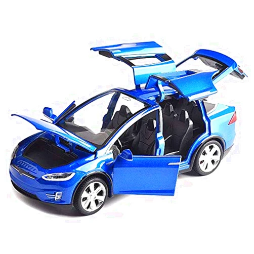 EROCK Model X Toy Car, 1:32 Zinc Alloy Diecast Car Toys for Kids, Pull Back Collectible Vehicle Toy Door Opening Scale Car Model with Sound and Light, Birthday Gift for Boys Girls 3+ Years Old
