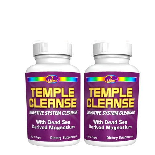 7 Lights Temple Cleanse 120 Count |2-Pack |240 Capsules Total, Oxygen & Dead Sea Magnesium Colon Cleanse Detox, Fast-Acting Constipation Relief, No Gas/Bloating, Vegan Gluten-Free Digestive Cleanse, Gentle