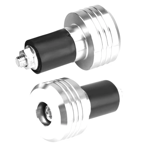Haofy Pair of 22mm Universal Aluminum Motorcycle Grip Handlebar Ends Weight Balance Plug Handlebar Balance Terminal (Silver)