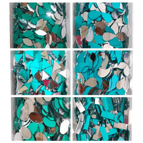 Teraiya's New 6 Shape Mirrors for Jewellery Making (1200 Pcs) for Lippan Art and Art Craft Work