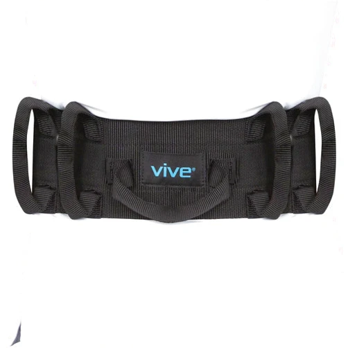 Vive Gait Belt (300lbs) Transfer Belt with Handles - Medical Nursing Safety Patient Assist - Bariatric, Elderly, Handicap, Physical Therapy - PT Gate Strap Quick Release Metal Buckle, Grabbing Teeth