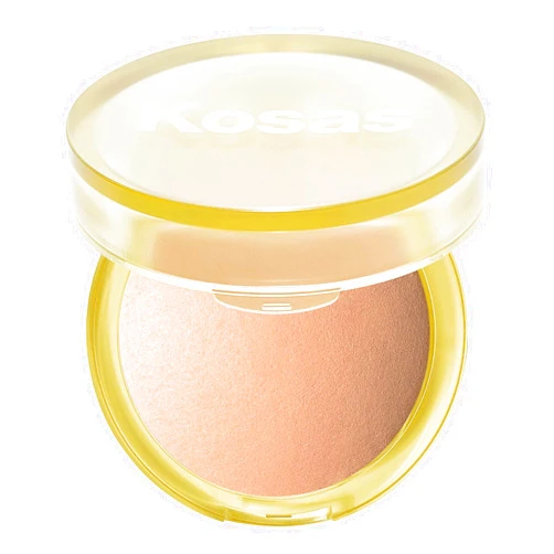 Kosas Sun Show Glowy Warmth Baked Bronzer - Contouring Powder for Cheekbones, Nose & Jawline - Enriched with Concentrated Fatty Acids - Talc-Free, Vegan & Hypoallergenic - Waves