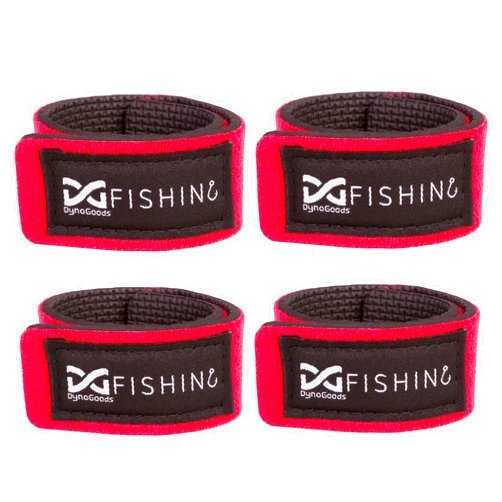 DynoGoods Fishing Rod Straps for Casting, Spinning, or Fly Rods, Pole Ties (4-Pack)
