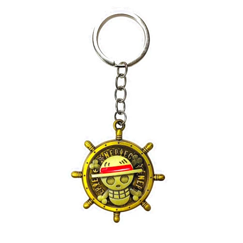 Nifaoning Anime One Piece Keychain Pirate Skull keychain Rotatable Key Chain Novelty Gift for Her Him