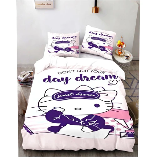 EIANLAI 3 Piece Anime Bedding Set 3D Printed Cartoon Soft Duvet Cover Set for Bedroom (1 Duvet Cover & 2 Pillowcases)-Queen