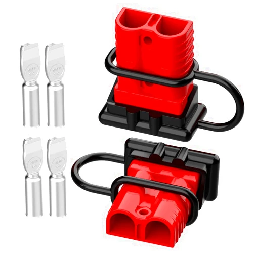 Malictele Anderson Connector, 175AMP 2-4 Gauge Battery Quick Connect 12V-36V Anderson Plug Battery Cable Quick Connect Disconnect Plug Winch Wiring Kit for Cable RV Truck Winch(2 Pack) Red