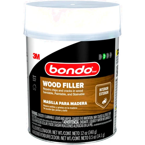 Bondo 3M Bondo Wood Filler – 30 fl oz, High-Performance Two-Part Formula for Interior and Exterior Wood Repairs, Fast-Curing, Paintable, Stainable