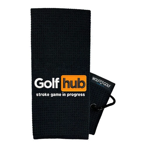 Wolf Golf Towels Golfhub Golf Towel - Golf Accessories for Men - Golf Gifts for Men - Embroidered Funny Golf Towel