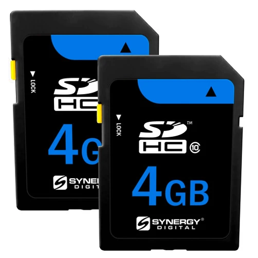 Synergy Digital 4GB Secure Digital SDHC Memory Cards, Compatible with Fujifilm FinePix HS10 Digital Camera - Class 10, 20MB/s, 300 Series - Pack of 2