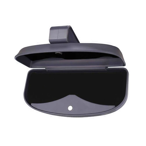MOSISO Car Visor Sunglasses Case, Universal Automotive ABS Eyeglasses Holder Protective Box Clip Eyewear Hard Shell Storage Organizer with Magnetic Closure and Double Card Clamp, Space Gray