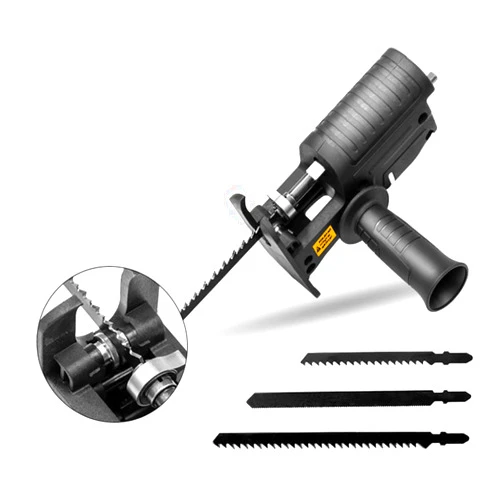 ERYUE Saw Adapter,ERYUE Portable Reciprocating Saw Adapter Multifunctional Electric Drill Modified Tool Attachment with Ergonomic Handle 3 Saw for Wood Metal Cutting