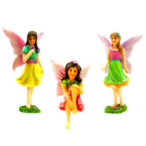 PRETMANNS Fairies for Fairy Garden - Small Garden Fairies - an Adorable Miniature Fairy Figurine Kit - 3 Pieces