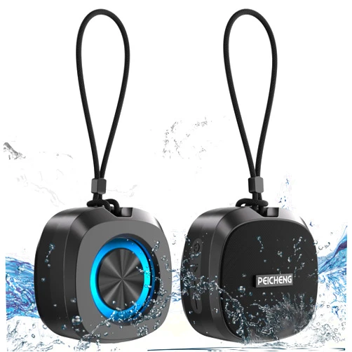 PEICHENG Bluetooth Speaker, Portable Wireless Speaker, IPX5 Waterproof Speakers Loud Stereo Sound with RGB Lights TWS Speakers Long Playtime for Home/Party/Outdoor, Electronic Gadgets, Birthday Gift (Black)