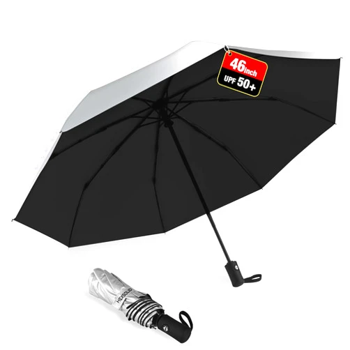 HEXSOLID 46inch UPF 50+ Sun Umbrella UV Protection UV Umbrella Parasol Umbrella for SunTravel Compact Umbrella for Rain Sun Waterproof And Wind Resistant Sun Blocking Umbrella Auto Open Close