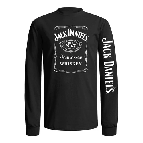 Ely & Walker Jack Daniel's Old No.7 Brand Tennessee Whiskey Long Sleeve Shirt (as1, Alpha, l, Regular, Regular, Large) Black