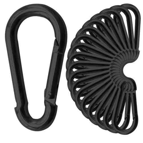 REDOVANT 30Pack Carabiner Clips Heavy Duty, 4” Large Spring Snap Hooks Bulk, Galvanized Black 3/8” Carabiners for Camping, Solid Spring Clips for Home Gym Hanging Hammocks Swing Hiking-1100lbs Holding Capacity
