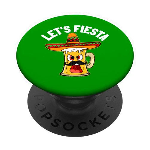 Funny Cinco de Mayo Clothing for Fiesta Let's Fiesta Funny Cinco de Mayo Mexican Beer with Sombrero PopSockets Swappable PopGrip