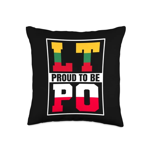 Proud to be Lithuanian Polska Proud to be Lithuanian Polish Roots Poland Lithuania Polska Throw Pillow