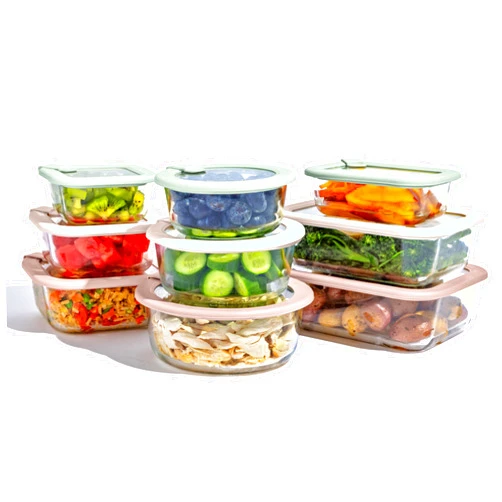 Bentgo Signature Leak-Proof Glass Food Storage - 18-Piece Set, 1-Compartment Plastic-Free Containers with Airtight Glass Lids, BPA-Free, Microwave, Freezer, Oven & Dishwasher Safe (Desert Sage)