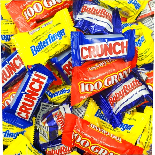 Sweetsome Butterfinger, Baby Ruth & Crunch, Assorted Chocolate Candy - Fun Size Candy Variety Pack Butterfinger, Crunch & Baby Ruth Individually Wrapped Candy - (2 Pound)