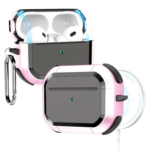 Skyconser Airpods Pro Case(2nd/1st Gen),AirPods Pro 2nd Generation Case with Magnetic Lid,Compatible with MagSafe,Powerful Drop Protection Cover with Keychain(2019/2022/2023) Pink