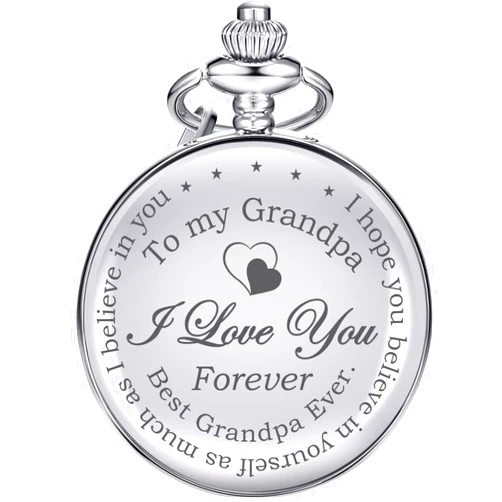 Hicarer Father's Day Grandpa Gifts Pocket Watch Gift for Grandfather Grandpa I Love You Forever Grandpa Gifts from Grandkids Granddaughter Grandson