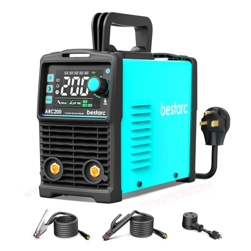 Bestarc Stick Welder, 200Amps Large LED Display ARC/Lift TIG Welding Machine, 110V/220V Dual Voltage, IGBT Inverter Synergic Control Portable MMA Welder Machine with Hot Start, Arc Force and VRD