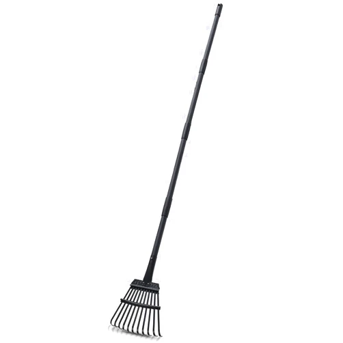 Pragmatist Rake for Leaves Small Metal Garden Tool with 11 Tines 63 Inch Adjustable Handle Sturdy Yard Rake for Gardening Gathering Leaves Weeds Debris, Black