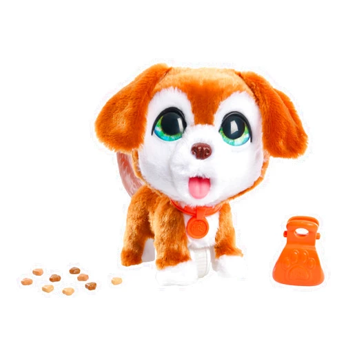 Just Play furReal Poop-A-Lots Big Wags Interactive 8-inch Walking Plush Stuffed Animal, Pooping Puppy with Leash, 14-Pieces, Kids Toys for Ages 4 Up