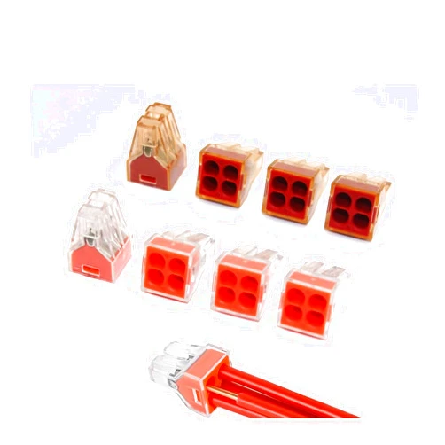 Generic 50/100 PCS 4 Holes Wire Connector Universal Splitter Wiring Cable Quick Wiring Electrical Connector Push-in Home Terminal Block(604,50PCS)