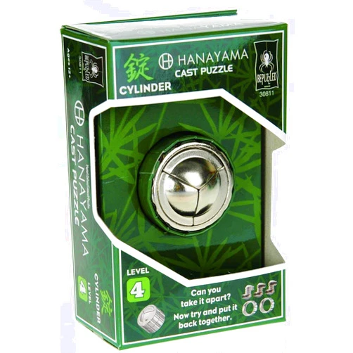 BePuzzled |Cylinder Hanayama Metal Brainteaser Puzzle Mensa Rated Level 4, for Ages 12 and Up