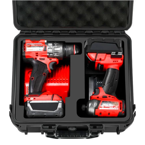 LOTOCASE Case for Milwaukee M18 Impact Drill Driver Combo Kit - Waterproof Tool Box for Milwaukee Power Drill & Impact Set, Hard Tool Case for Cordless Drill M18 Fuel/Impact Driver/Battery/Charger (Case Only)