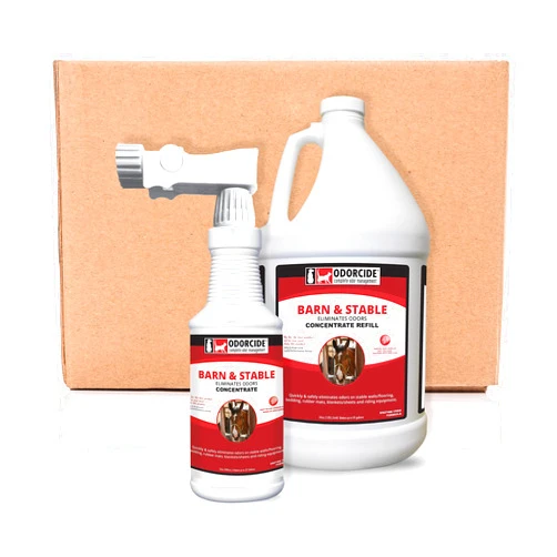 Odorcide Barn & Stable Odor Eliminator for Strong Odor – Cattle & Horse Supplies to Remove Odors – Animal-Safe All Surfaces Deodorizer – Non-Enzymatic Odor Neutralizer Horse Barn Supplies (Kit)