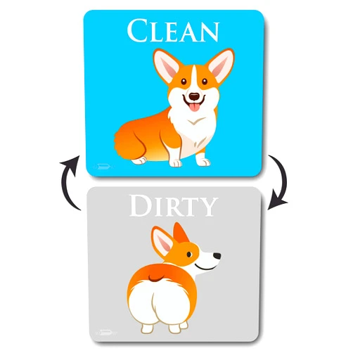 Brothers Bench Dog Butt Funny Clean Dirty Dishwasher Magnet, Reversible Dish Washer Refrigerator Sign, Funny Corgi Butt, Double Sided Strong Kitchen Flip Indicator, Bonus Universal Magnetic Plate, Animal Magnet