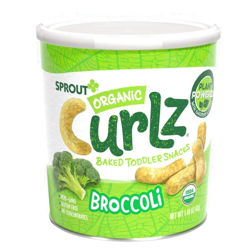 Sprout Organic Baby Food, Stage 4 Toddler Snacks, Broccoli Plant Power Curlz, 1.48 Oz Canister (6 Count) Broccoli 1.48 Ounce (Pack of 6)