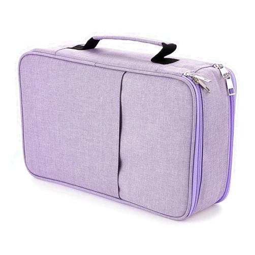 BTSKY Colored Pencil Case 360 Slots Pen Pencil Bag Organizer High Capacity Pens Holder with Double Zippers Multilayer Holder for Crayola Colored Pencils Watercolor Pens & Gel Pens Purple
