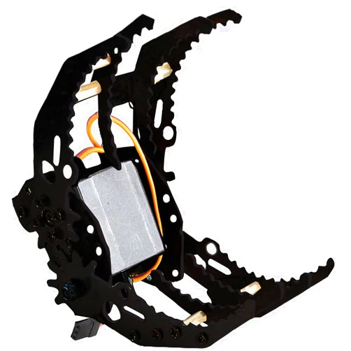 SmaringRobot Premium Mechanical Arm Claw with Servo for Robot Hand, Black Metal Robot Gripper Kit, RC Fingers Paw DIY Robotic Part Manipulator Clamp for Arduino, School Science Project, Experiment, STEAM