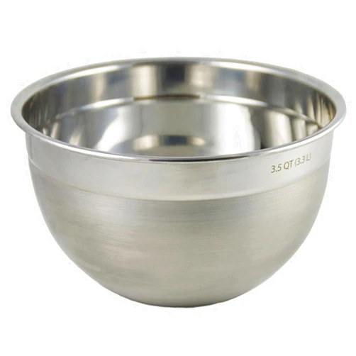Tovolo Stainless Steel Mixing Bowls, 3.5 Qt - Metal Nesting Mixing Bowl with Rounded Lip for Easy Pour & Minimal Mess - Large & Small Dishwasher Safe Kitchen Supplies for Prep & Cooking