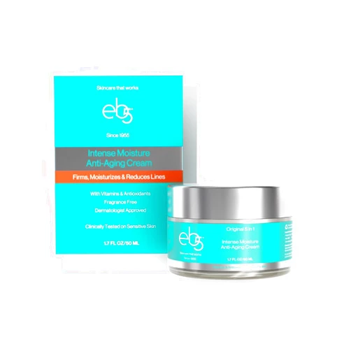 eb5 Intense Moisture Anti Aging Moisturizer Face & Neck Cream- Tone Tighten Skin with Retinol, Fade Fine Lines & Wrinkles with Vitamin E, A & B5-1.7oz.