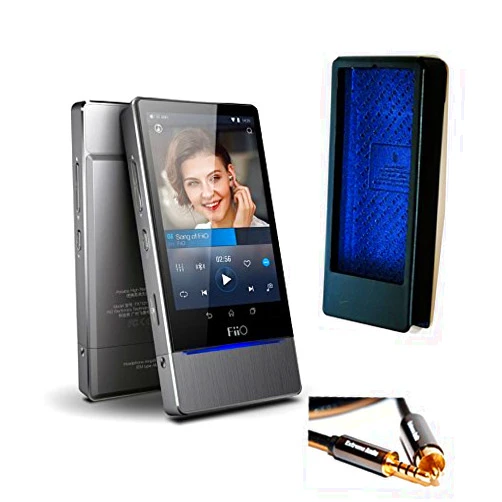 FiiO X7 High Resolution Audio Player (Base Unit) with AM5 Amp Module, Dignis Leather Case and Extreme Audio Coaxial Audio Cable