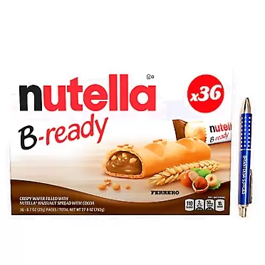 BRYANT DESAI SUPPLIES Nutella B-ready, 36Ct, packaged with BRYANT DESAI SUPPLIES pen