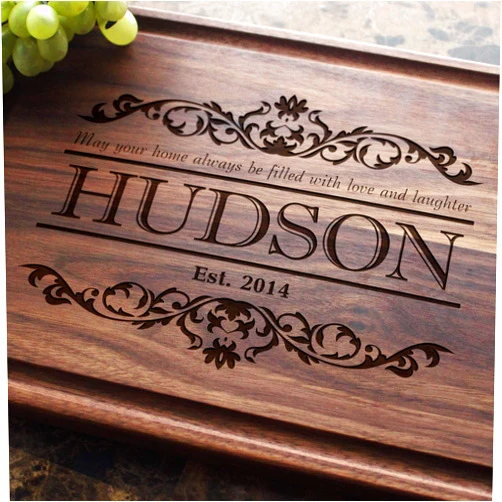 Straga Personalized Cutting Board - Custom Wood Engraved Charcuterie Board - Handmade Cutting Boards for Weddings, Housewarmings, Anniversaries, Birthdays, Christmas - Gift Wrapping Available #301