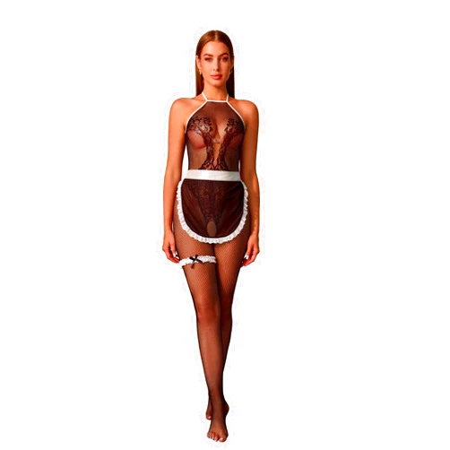 KUAOPATA womens French Maid-themed and Apron Teddy