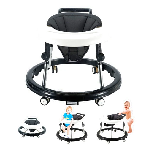 Wwuiuiww Baby Walker Foldable with 5 Adjustable Heights, Baby Walkers and Activity Center for Boys Girls Babies 8-18 Months, Baby Walker with Wheels Portable