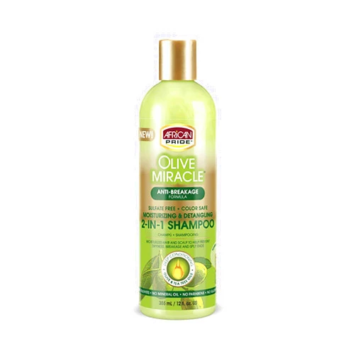 African Pride Olive Miracle 2-in-1 Shampoo and Conditioner, 12 fl oz (355 ml)