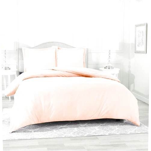 RESTURA Duvet Cover 2 Pillow Shams - Twin (64 x 88) Inches - Egyptian Cotton 800 Thread Count Comforter Cover Zipper Closure 3 Pieces Peach Duvet Covers Set