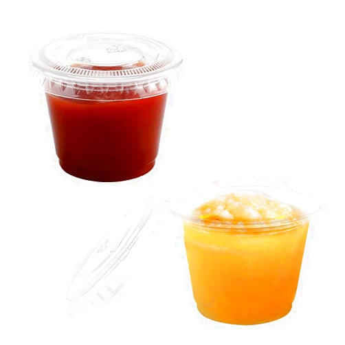 TashiBox 1oz-100 Sets Plastic Disposable Jello Shot Cups with Lids/Souffle Portion/Sauce Salad Dressing/Condiment Cups, 100 pack Clear Plastic Disposable Food Containers with Lids (1 Ounce)…