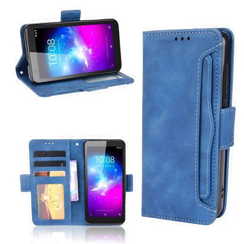 QiongNi Case for ZTE Quest 5 Z3351S Leather Case,Case for ZTE Blade A3 2019 / Blade L8 Case Cover,Case for Case for ZTE Blade A31 Lite/Blade A31 L Case Flip Pu Leather Cover Blue
