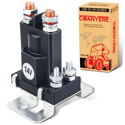 GOANYERE EZGO TXT 14V 4 Terminal Solenoid, Fits EZGO Gas Golf Cart 1994-Up, Replaces OEM 27153G01,27153-G01, 612813, 14V