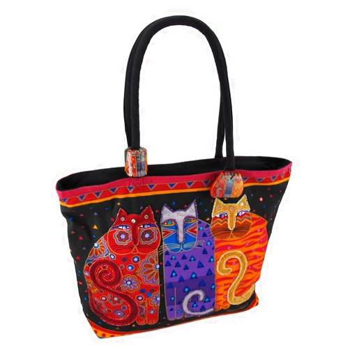 Zeckos Laurel Burch Shoulder Zipper Top, 19 by 5 by 15-Inch, Feline Friends